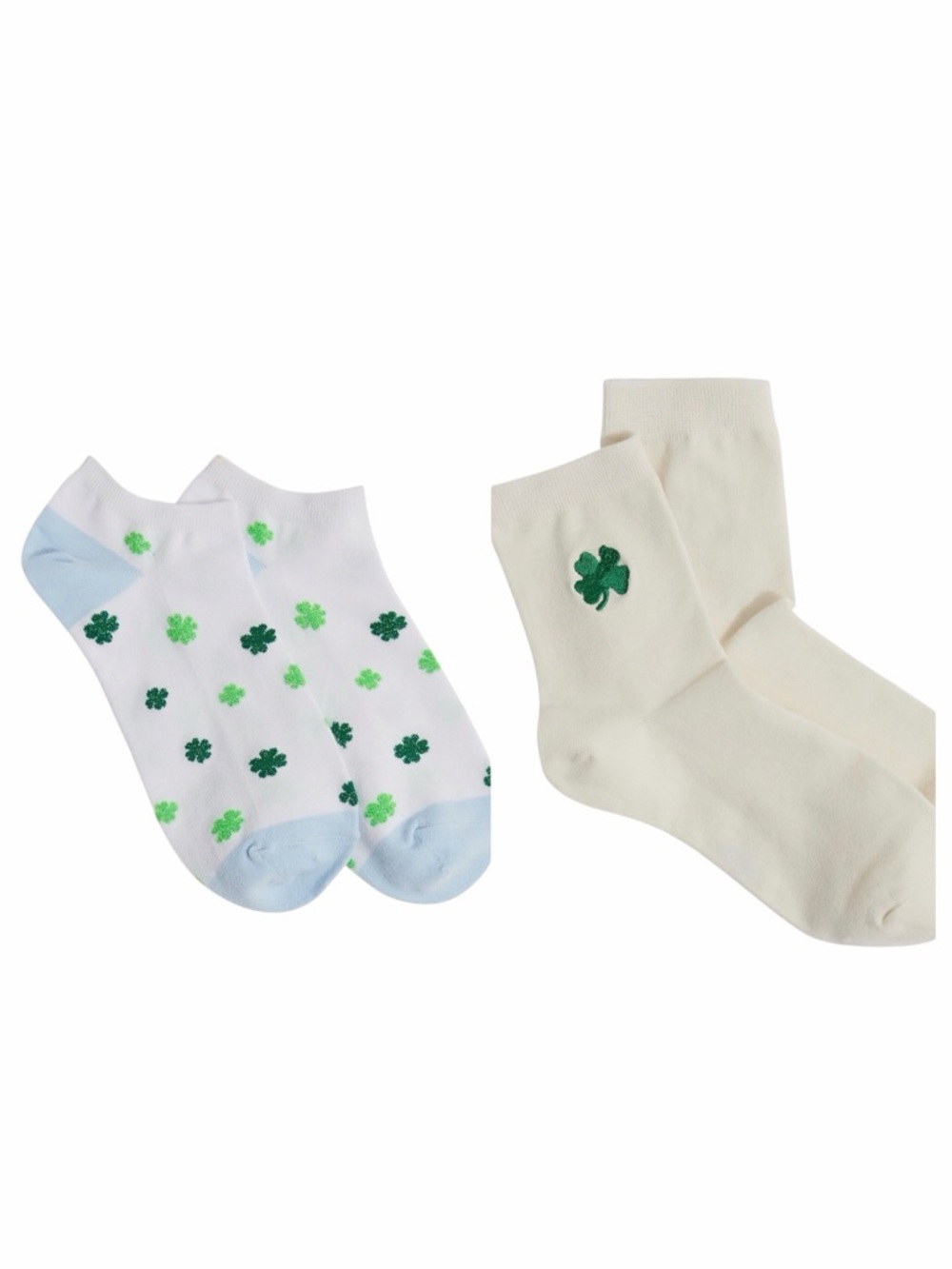 NWT! Lot of (2) J. Crew Lucky 4-Leaf Clover Socks. One Size.
